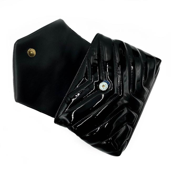 Saint Laurent Monogram Loulou Quilted Monogram Toy Black Patent Leather Cross Body Bag