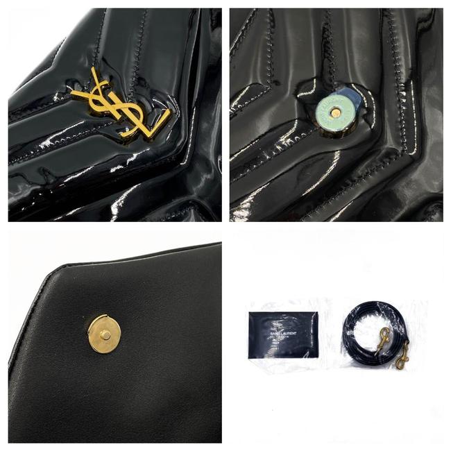 Saint Laurent Monogram Loulou Quilted Monogram Toy Black Patent Leather Cross Body Bag