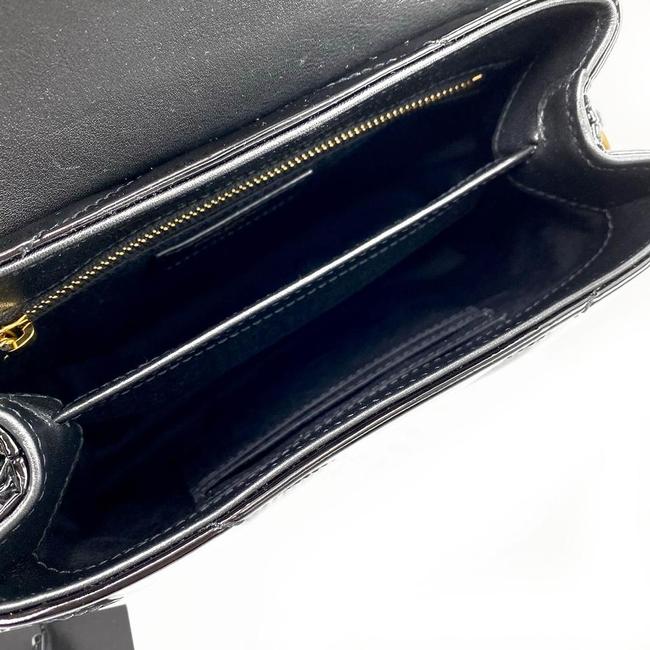 Saint Laurent Monogram Loulou Quilted Monogram Toy Black Patent Leather Cross Body Bag