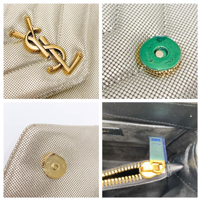 Saint Laurent Monogram Loulou Small Embossed Metallic Gold Leather Shoulder Bag