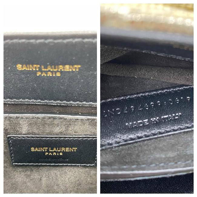 Saint Laurent Monogram Loulou Small Embossed Metallic Gold Leather Shoulder Bag