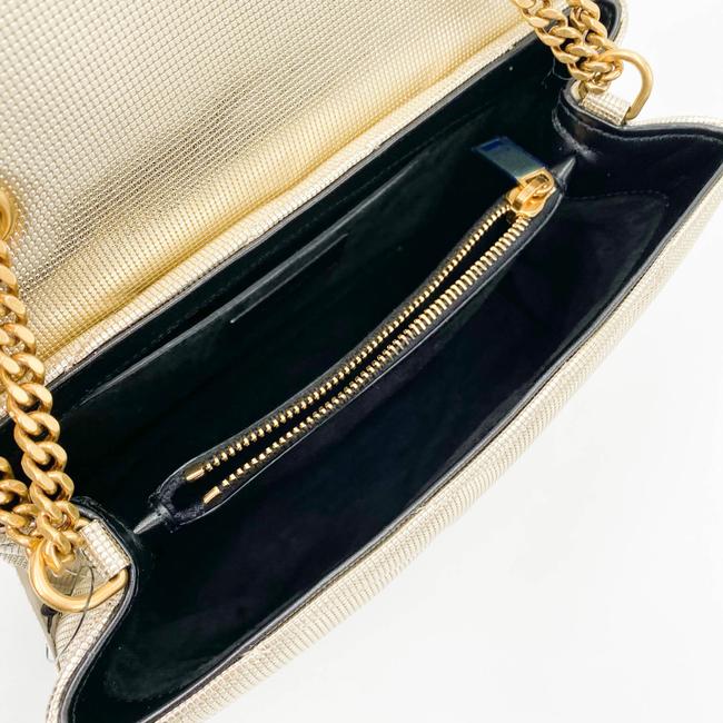 Saint Laurent Monogram Loulou Small Embossed Metallic Gold Leather Shoulder Bag