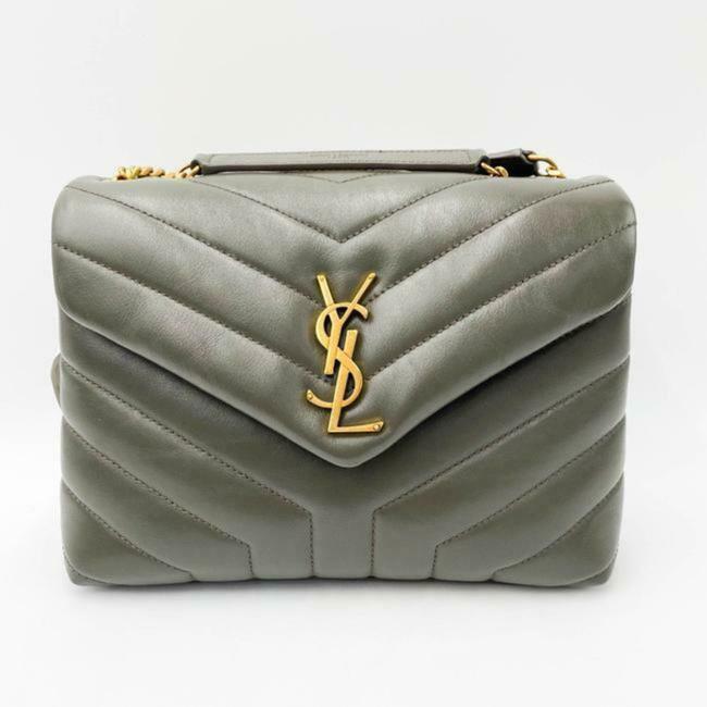 Saint Laurent Monogram Loulou Small Faggio Brown Leather Shoulder Bag
