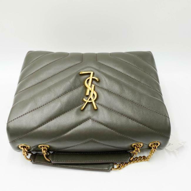 Saint Laurent Monogram Loulou Small Faggio Brown Leather Shoulder Bag
