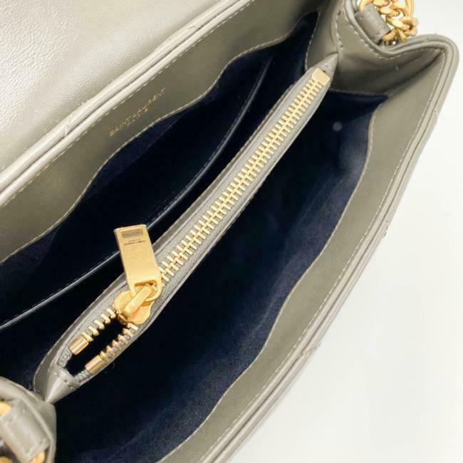 Saint Laurent Monogram Loulou Small Faggio Brown Leather Shoulder Bag