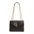 Saint Laurent Monogram Loulou Small Gold Ghw Black Leather Shoulder Bag