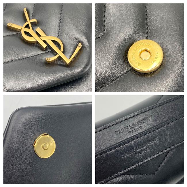 Saint Laurent Monogram Loulou Small Gold Ghw Black Leather Shoulder Bag