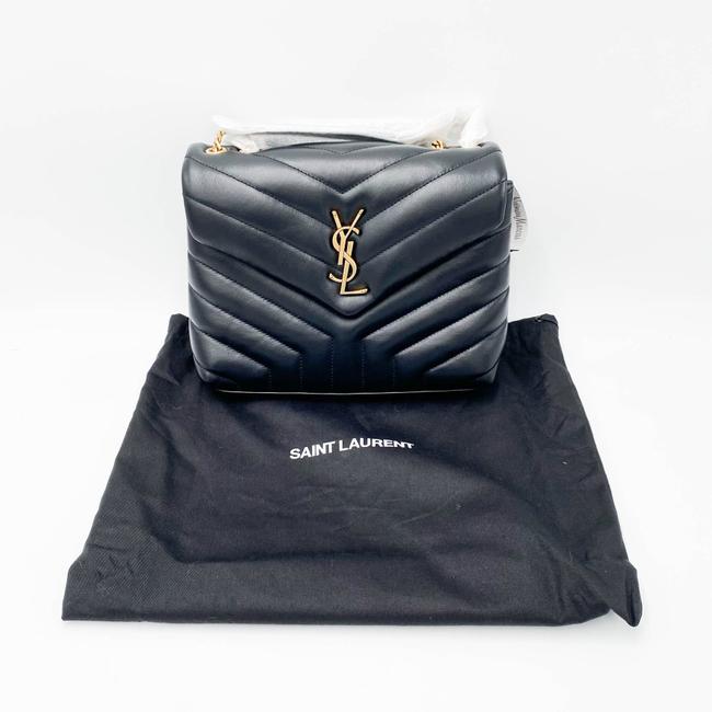 Saint Laurent Monogram Loulou Small Gold Ghw Black Leather Shoulder Bag