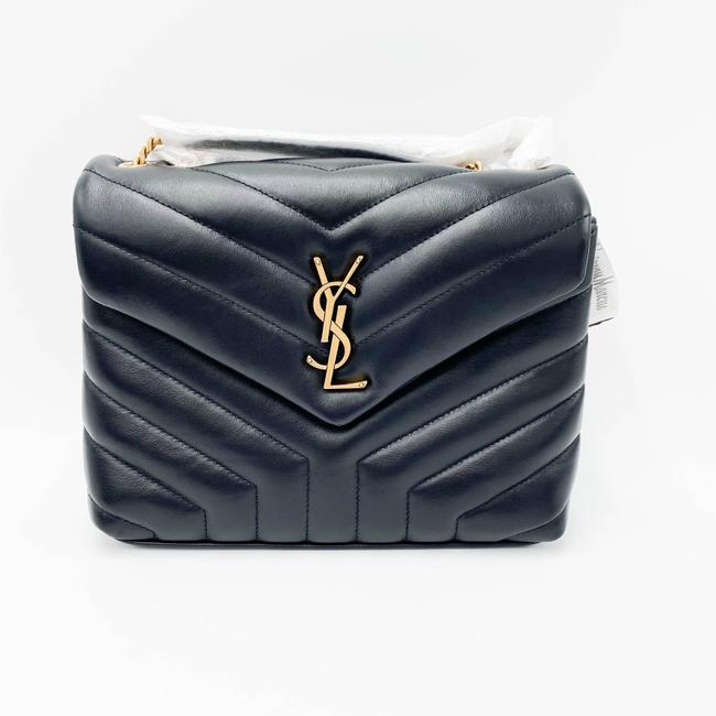 Saint Laurent Monogram Loulou Small Gold Ghw Black Leather Shoulder Bag