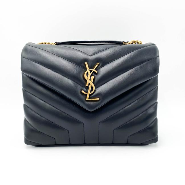 Saint Laurent Monogram Loulou Small Gold Ghw Black Leather Shoulder Bag