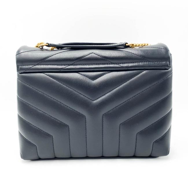 Saint Laurent Monogram Loulou Small Gold Ghw Black Leather Shoulder Bag