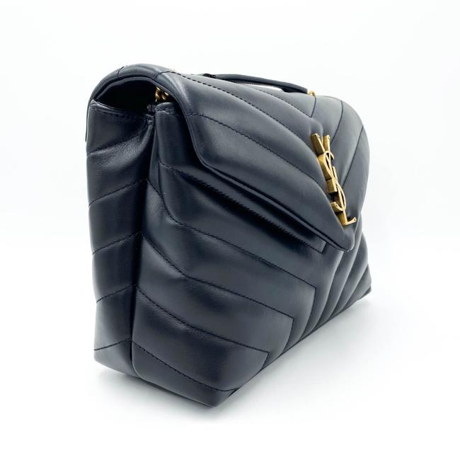 Saint Laurent Monogram Loulou Small Gold Ghw Black Leather Shoulder Bag