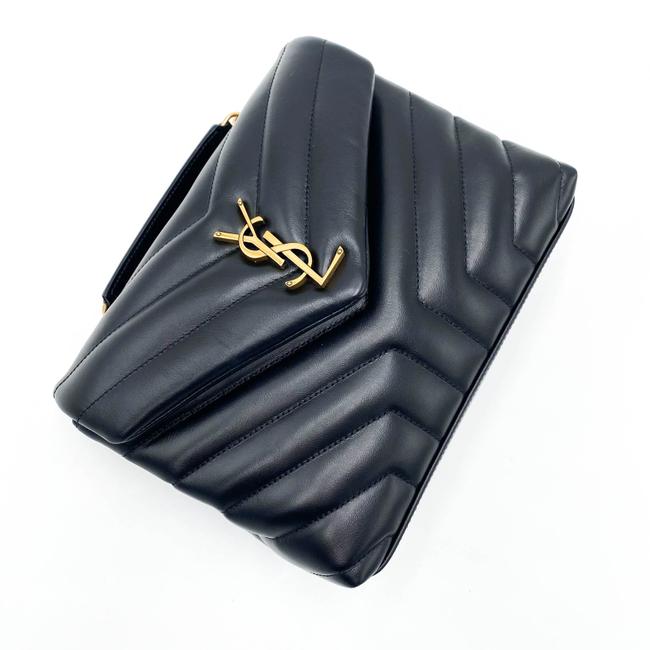Saint Laurent Monogram Loulou Small Gold Ghw Black Leather Shoulder Bag