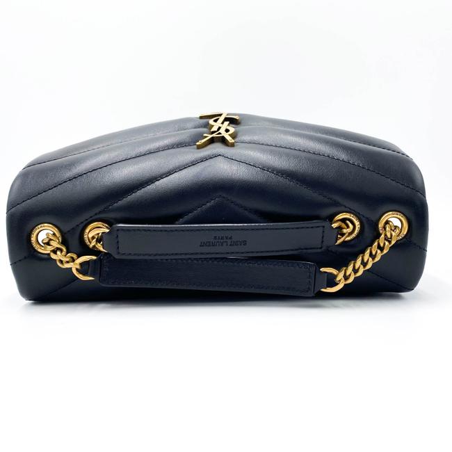 Saint Laurent Monogram Loulou Small Gold Ghw Black Leather Shoulder Bag