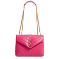 Saint Laurent Monogram Loulou Small Pink Leather Shoulder Bag