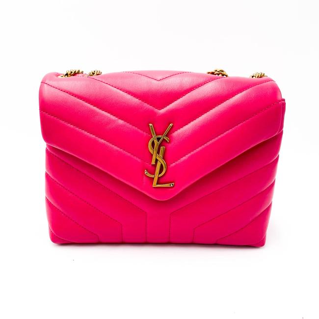 Saint Laurent Monogram Loulou Small Pink Leather Shoulder Bag