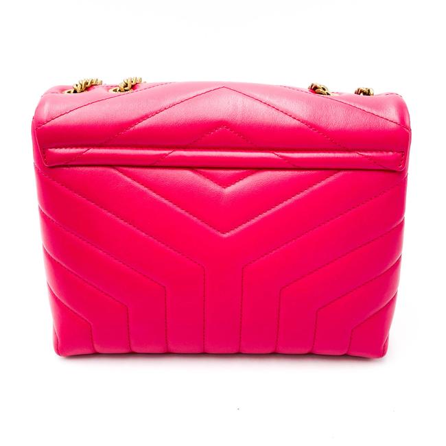 Saint Laurent Monogram Loulou Small Pink Leather Shoulder Bag