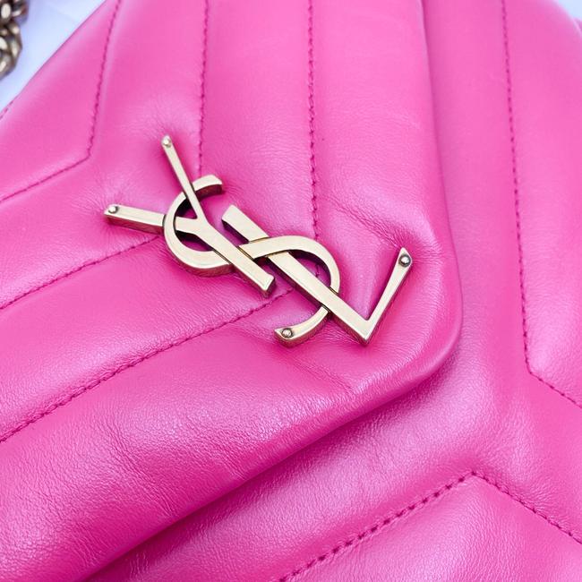Saint Laurent Monogram Loulou Small Pink Leather Shoulder Bag