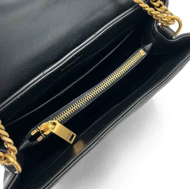 Saint Laurent Monogram Loulou Small Quilted Gold Monogram Black Leather Cross Body Bag