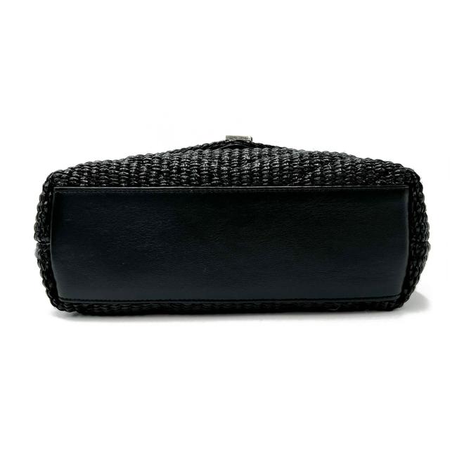 Saint Laurent Monogram Loulou Small Raffia Monogram Chain Tassel Black Leather Shoulder Bag