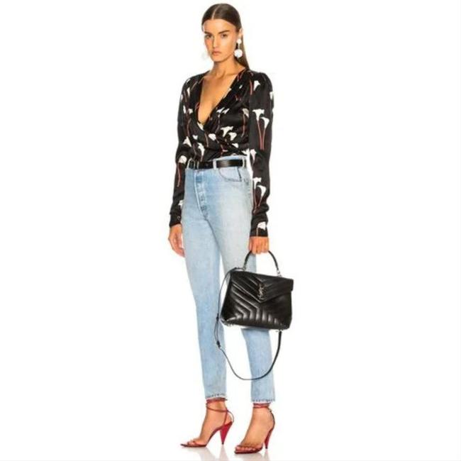Saint Laurent Monogram Loulou Small Top Handle Satchel Black Leather Shoulder Bag