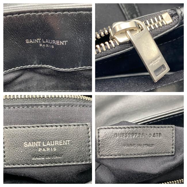 Saint Laurent Monogram Loulou Small Top Handle Satchel Black Leather Shoulder Bag