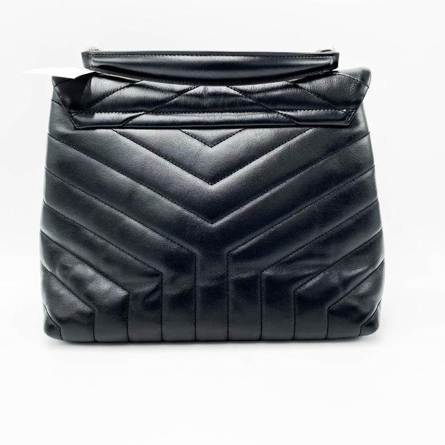 Saint Laurent Monogram Loulou Small Top Handle Satchel Black Leather Shoulder Bag