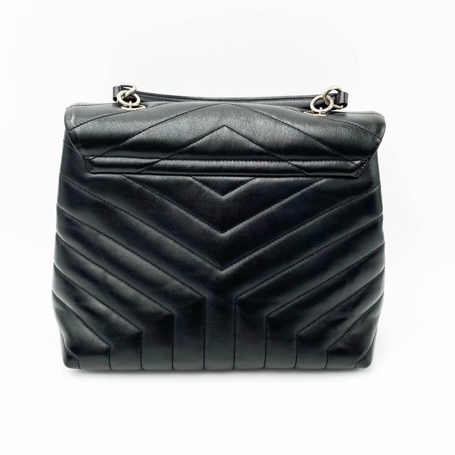 Saint Laurent Monogram Loulou Small Top Handle Satchel Black Leather Shoulder Bag
