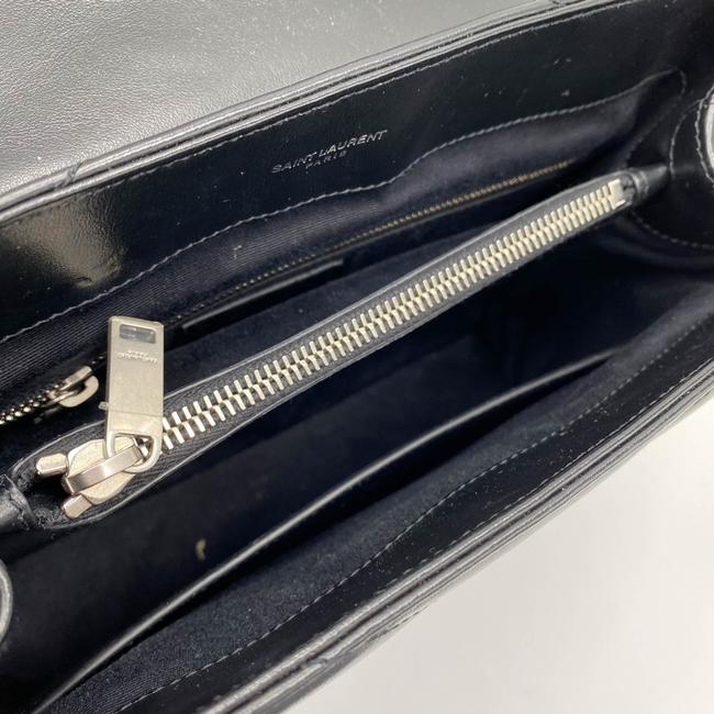 Saint Laurent Monogram Loulou Small Top Handle Satchel Black Leather Shoulder Bag