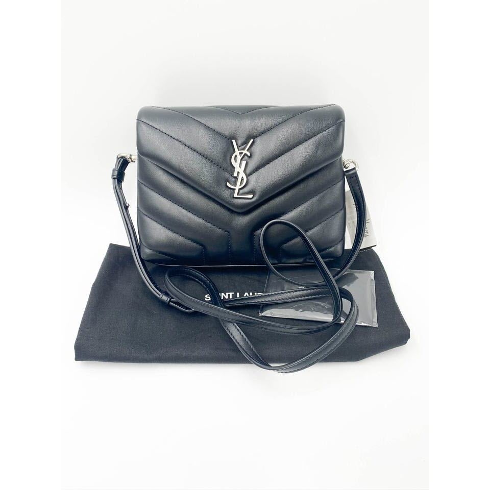 Saint Laurent Monogram Loulou Toy Silver Hardware Black Leather Shoulder Bag