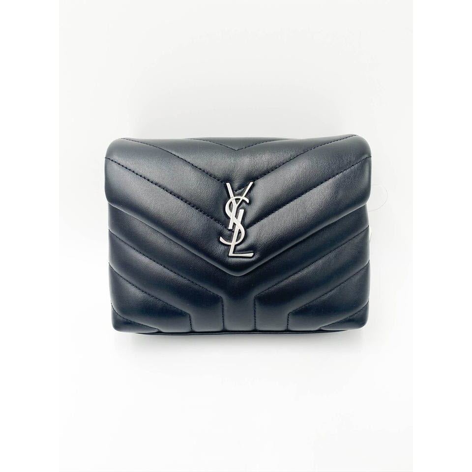 Saint Laurent Monogram Loulou Toy Silver Hardware Black Leather Shoulder Bag