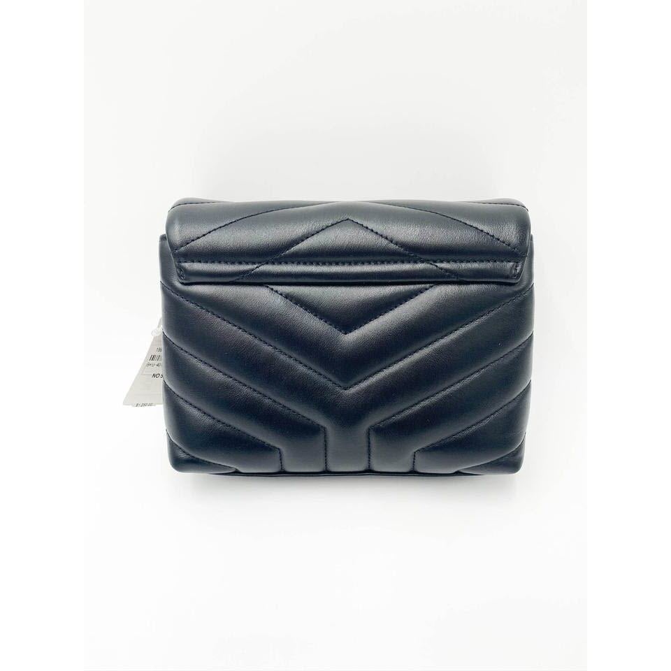 Saint Laurent Monogram Loulou Toy Silver Hardware Black Leather Shoulder Bag