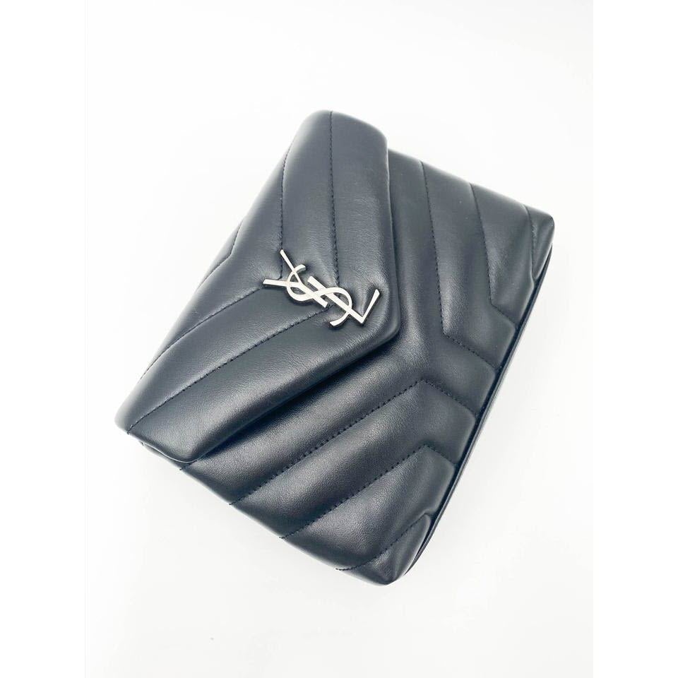 Saint Laurent Monogram Loulou Toy Silver Hardware Black Leather Shoulder Bag