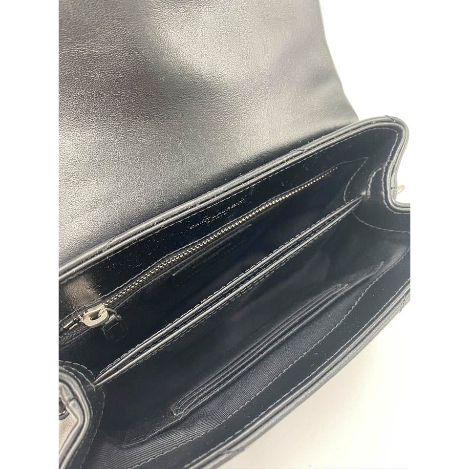 Saint Laurent Monogram Loulou Toy Silver Hardware Black Leather Shoulder Bag