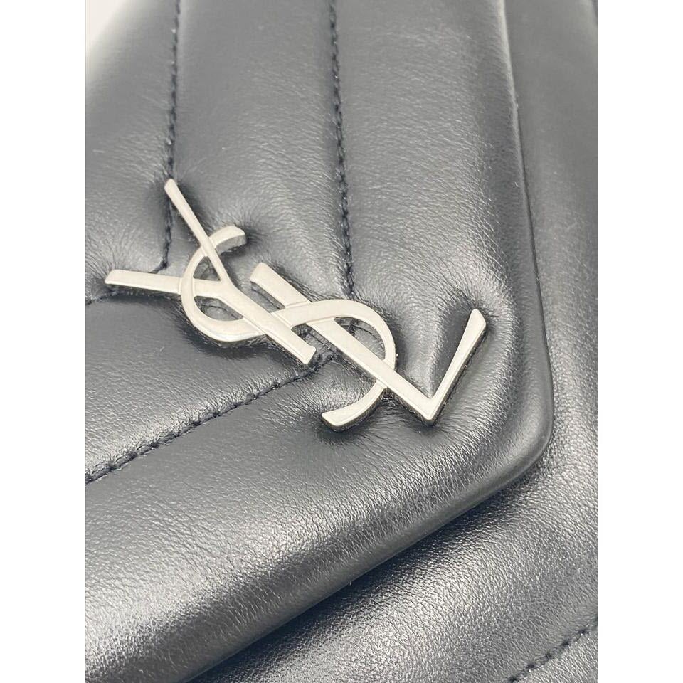 Saint Laurent Monogram Loulou Toy Silver Hardware Black Leather Shoulder Bag