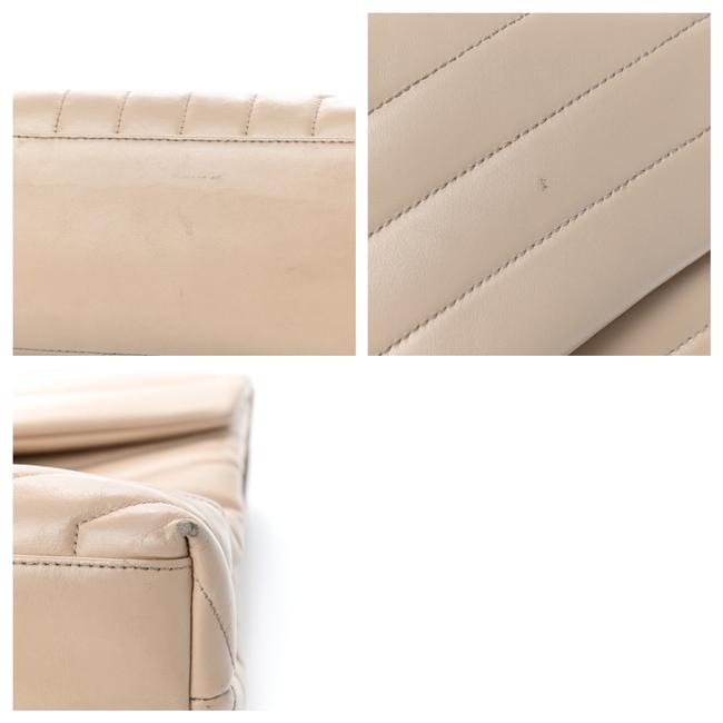Saint Laurent Monogram Loulou Y Quilted Medium Chain Nude Powder Beige Calfskin Leather Satchel