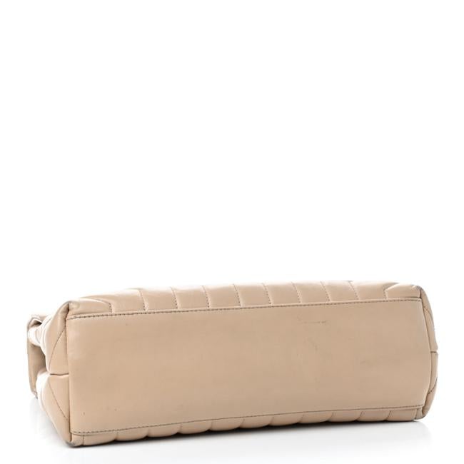Saint Laurent Monogram Loulou Y Quilted Medium Chain Nude Powder Beige Calfskin Leather Satchel