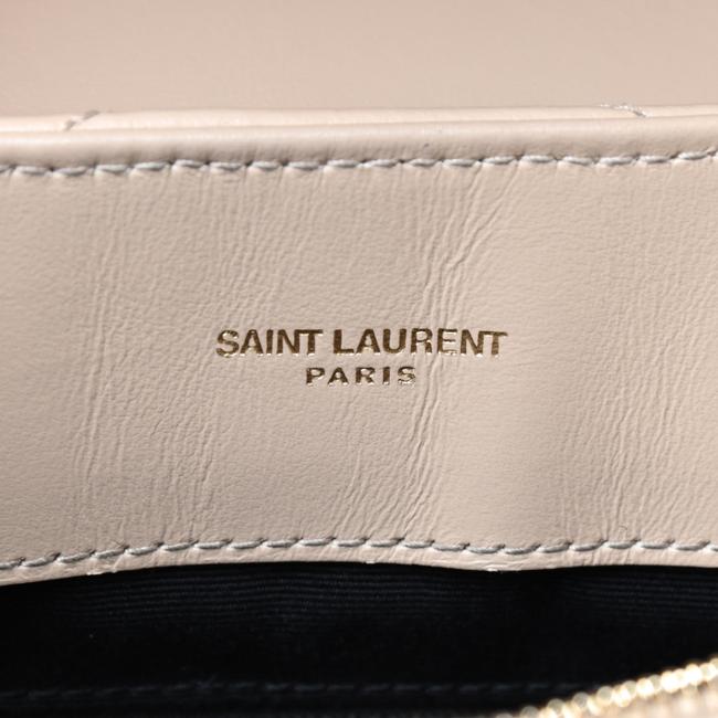 Saint Laurent Monogram Loulou Y Quilted Medium Chain Nude Powder Beige Calfskin Leather Satchel
