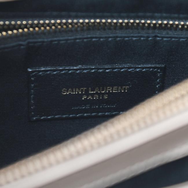 Saint Laurent Monogram Loulou Y Quilted Medium Chain Nude Powder Beige Calfskin Leather Satchel