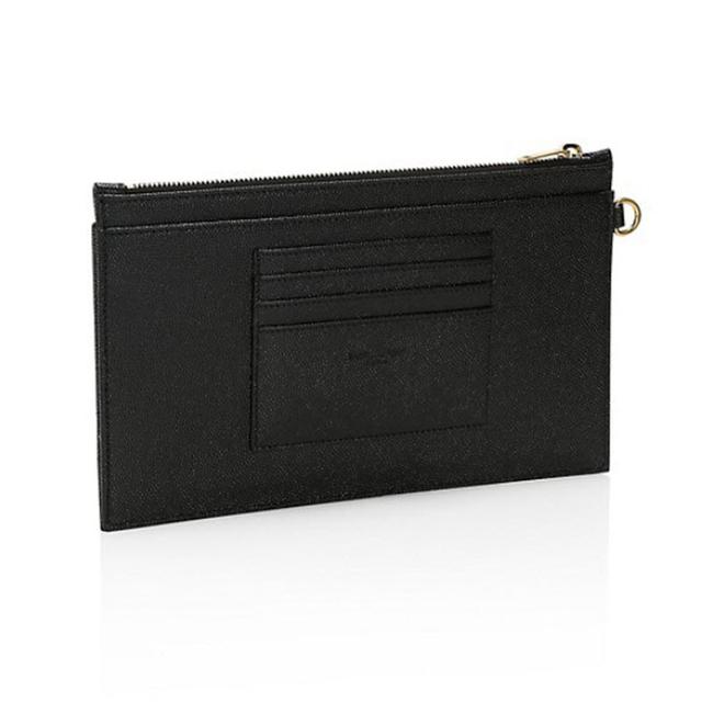 Saint Laurent Monogram Matelasse Pouch Black Leather Clutch