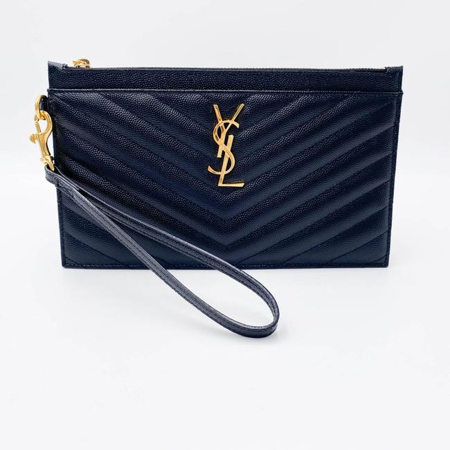Saint Laurent Monogram Matelasse Pouch Black Leather Clutch