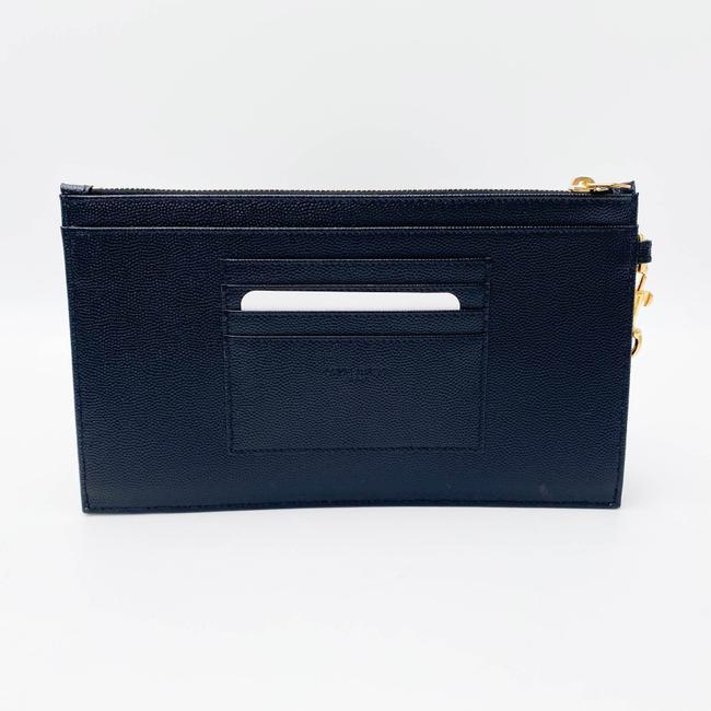 Saint Laurent Monogram Matelasse Pouch Black Leather Clutch