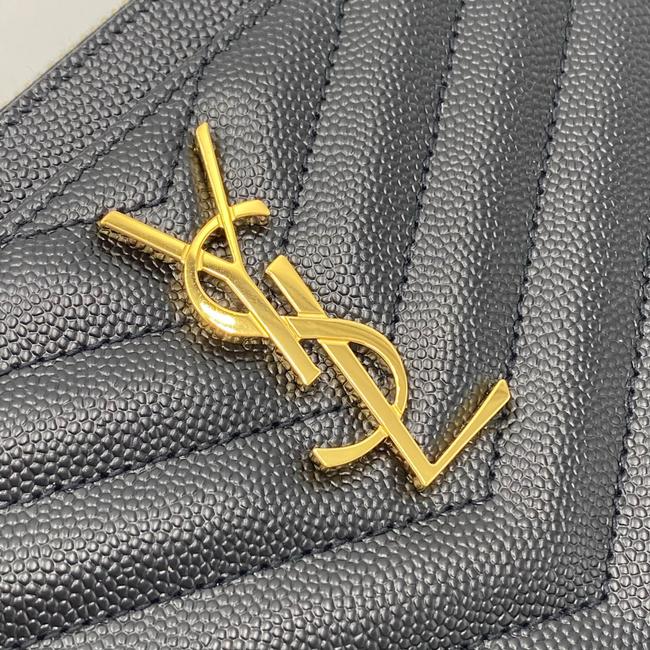 Saint Laurent Monogram Matelasse Pouch Black Leather Clutch
