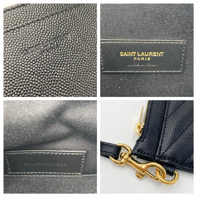 Saint Laurent Monogram Matelasse Pouch Black Leather Clutch