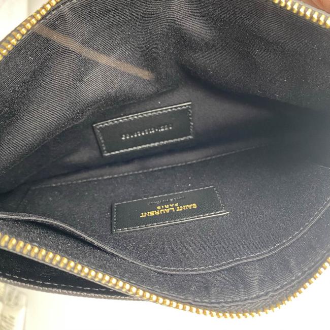 Saint Laurent Monogram Matelasse Pouch Black Leather Clutch