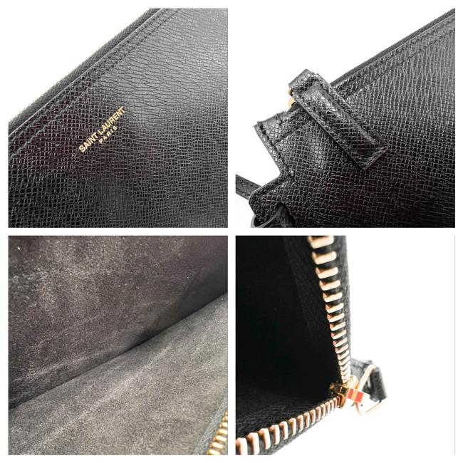 Saint Laurent Monogram Shopping Medium East/West Black Leather Tote