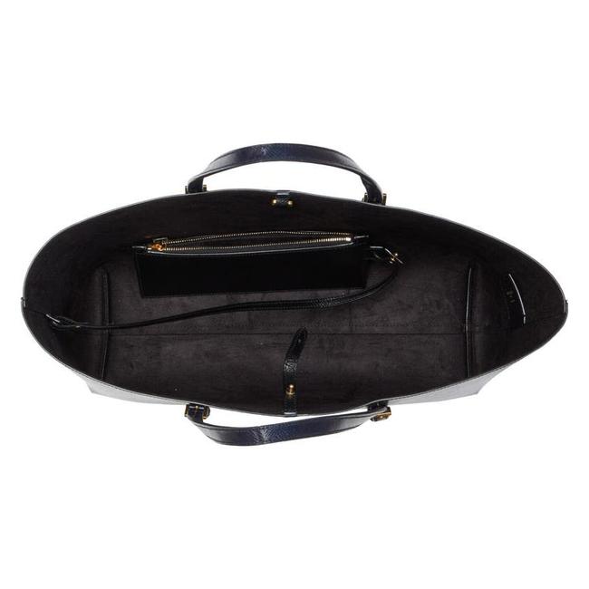 Saint Laurent Monogram Shopping Medium East/West Black Leather Tote