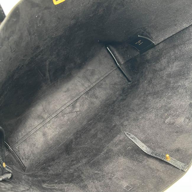 Saint Laurent Monogram Shopping Medium East/West Black Leather Tote