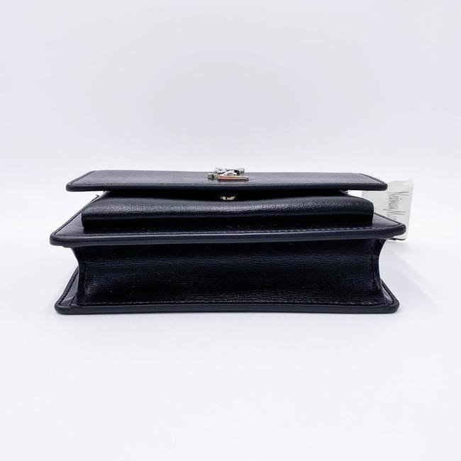 Saint Laurent Monogram Sunset Chain Wallet Black Calfskin Leather Shoulder Bag
