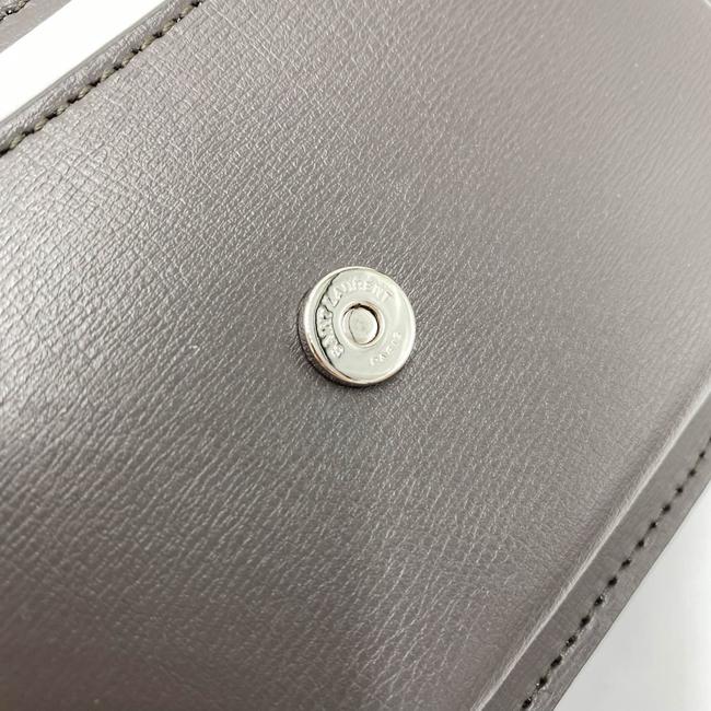 Saint Laurent Monogram Sunset Chain Wallet Calfskin Grey Leather Shoulder Bag